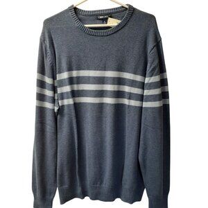 Cherokee Mens Pullover Sweater Long Sleeve XL Blue White Stripe Long Sleeve NWT